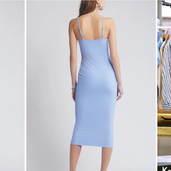 Second date look- Open Edit midi stretch blue hydrangea dress - NWT size XL - Picture 6 of 14